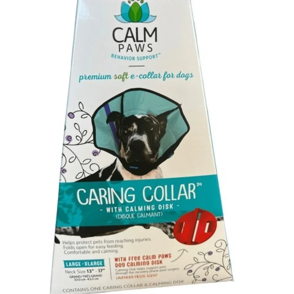 Calm Paws Dog Caring E Collar Size XL Soft Calming Gel Patch Disk Eases Anxiety